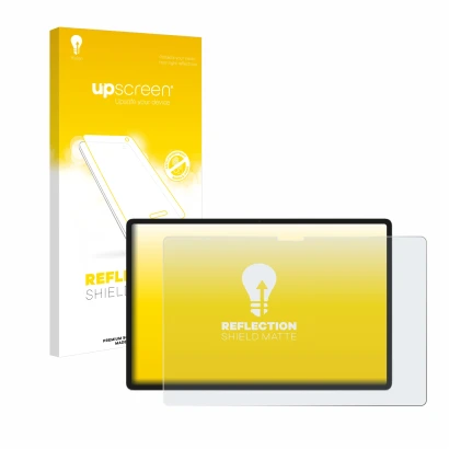 Front side of a product packaging with the brand logo upscreen. Next to it is the device Lenovo Yoga Tab Plus 2025 shown with 