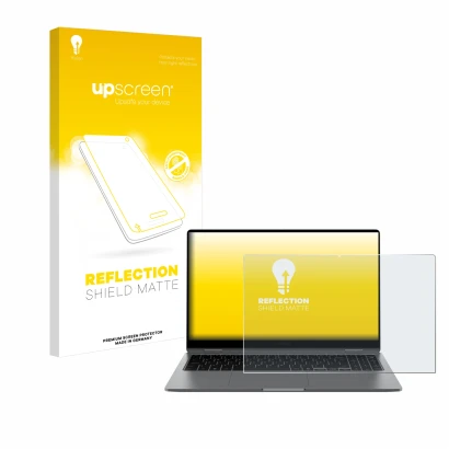 Front side of a product packaging with the brand logo upscreen. Next to it is the device Samsung Galaxy Book5 360 15.6