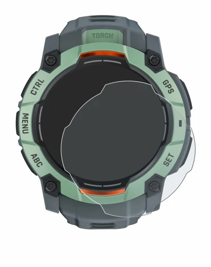 Image of the device Garmin Instinct 3 AMOLED (45 mm) with a wide variety of screen protectors.
