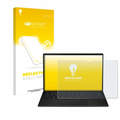 Front side of a product packaging with the brand logo upscreen. Next to it is the device ASUS ROG Flow Z13 2025 shown with the