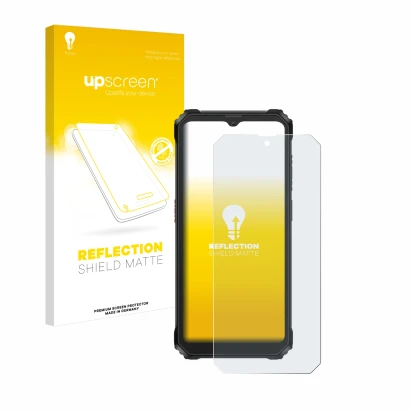 Front side of a product packaging with the brand logo upscreen. Next to it is the device Blackview BV6200 Plus shown with the 