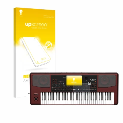 Front side of a product packaging with the brand logo upscreen. Next to it is the device KORG Pa700 shown with the correspondi
