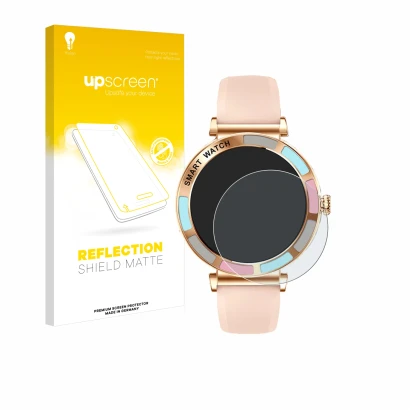 Front side of a product packaging with the brand logo upscreen. Next to it is the device Braidol Smartwatch 1.27" shown with t