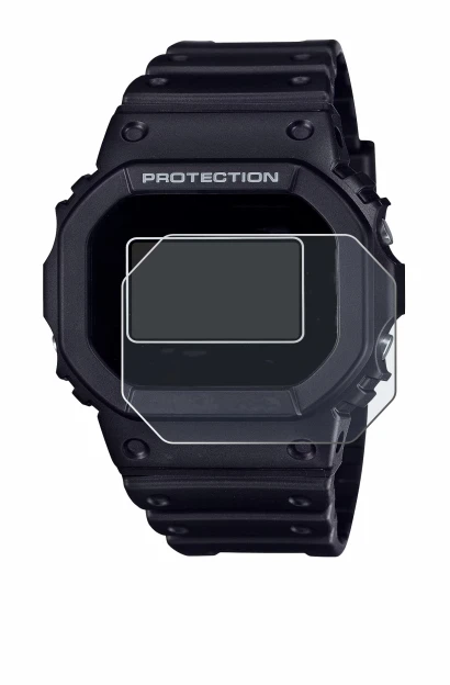 Image of the device Casio G-Shock DW-5600RL-1 with a wide variety of screen protectors.