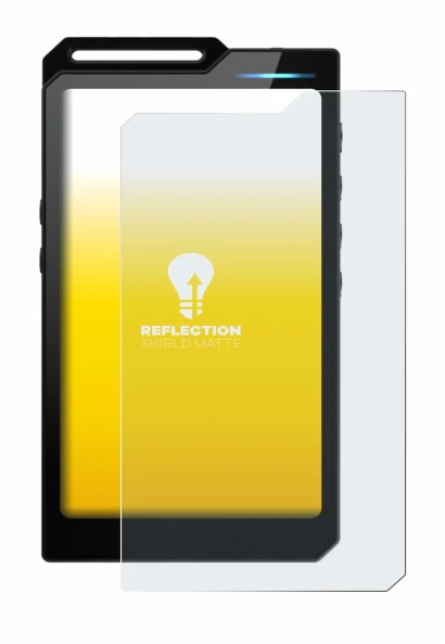 Image of the device Hiby R4 with a wide variety of screen protectors.