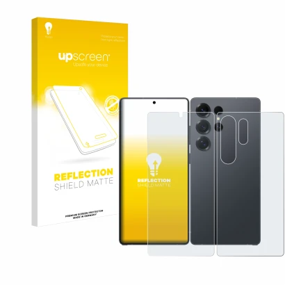 Front side of a product packaging with the brand logo upscreen. Next to it is the device Samsung Galaxy S25 Ultra Enterprise E