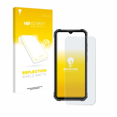 Front side of a product packaging with the brand logo upscreen. Next to it is the device Oukitel G1 shown with the correspondi