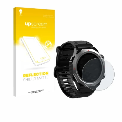 Front side of a product packaging with the brand logo upscreen. Next to it is the device Atheewon S10 1.39" shown with the cor