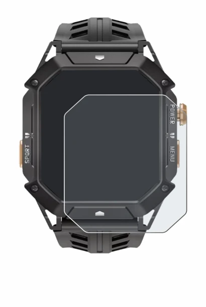 Image of the device Oukitel BT80 with a wide variety of screen protectors.