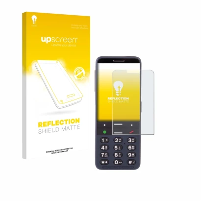 Front side of a product packaging with the brand logo upscreen. Next to it is the device BlindShell Classic 3 shown with the c