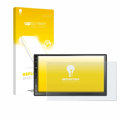 Front side of a product packaging with the brand logo upscreen. Next to it is the device Atoto A5LG2B7T 7" shown with the corr