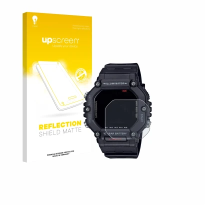 Front side of a product packaging with the brand logo upscreen. Next to it is the device Casio AE-1600H shown with the corresp