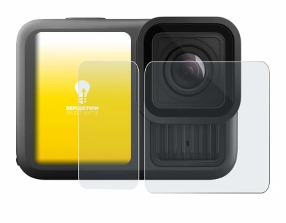 Image of the device GoPro Hero 13 Black Ultra Wide Edition with a wide variety of screen protectors.
