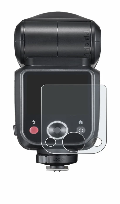 Image of the device Godox V100 with a wide variety of screen protectors.