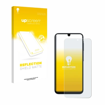 Front side of a product packaging with the brand logo upscreen. Next to it is the device Samsung Galaxy A17 5G shown with the