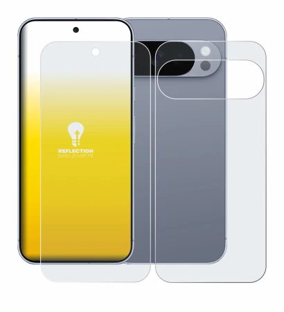 Image of the device Google Pixel 10 Pro (Front+Back) with a wide variety of screen protectors.