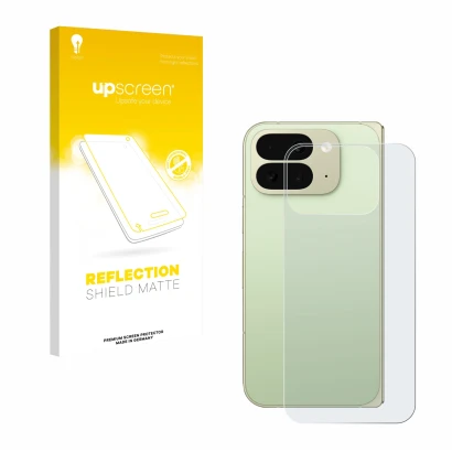 Front side of a product packaging with the brand logo upscreen. Next to it is the device Google Pixel 10 Pro Fold (Back) shown