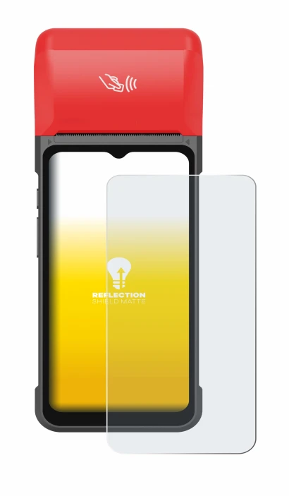 Image of the device iMin Swift 2 Pro with a wide variety of screen protectors.