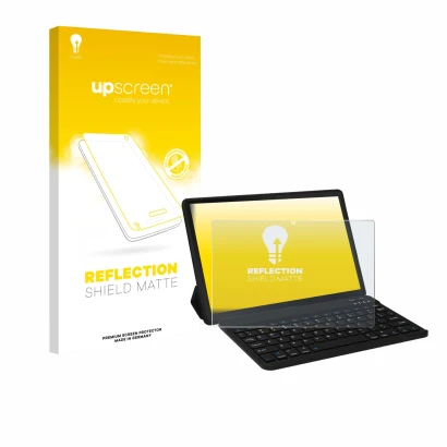 Front side of a product packaging with the brand logo upscreen. Next to it is the device Laptok LAPA7LBK 11" shown with the co