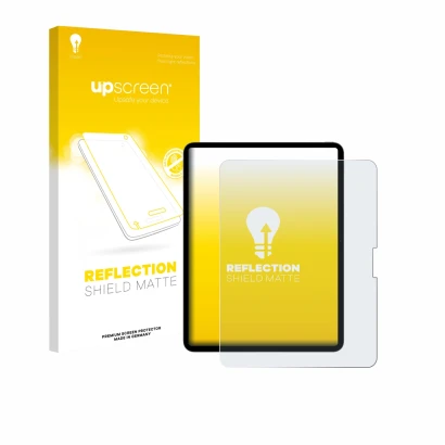 Front side of a product packaging with the brand logo upscreen. Next to it is the device Apple iPad Pro 13" M5 2025 shown with