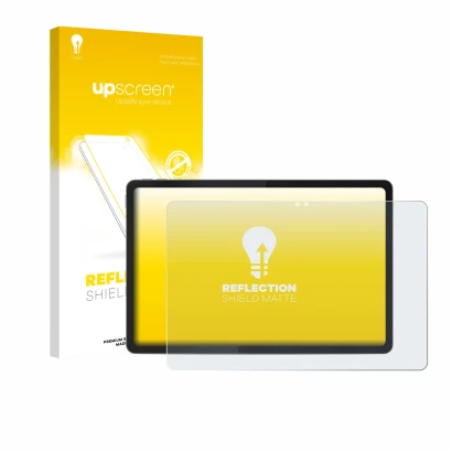 Front side of a product packaging with the brand logo upscreen. Next to it is the device Lenovo Idea Tab 11