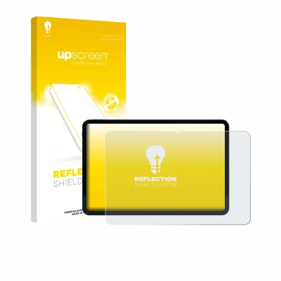 Front side of a product packaging with the brand logo upscreen. Next to it is the device Volla Tablet 12.3" shown with the cor
