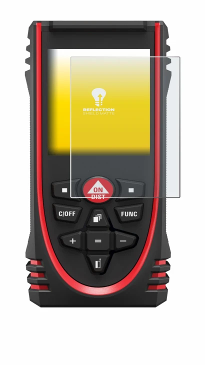 Image of the device Leica DISTO X3 with a wide variety of screen protectors.