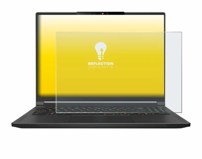 Image of the device MSI Stealth A16 AI+ with a wide variety of screen protectors.