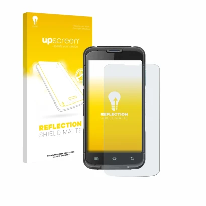 Front side of a product packaging with the brand logo upscreen. Next to it is the device Unitech EA602 shown with the correspo