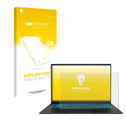 Front side of a product packaging with the brand logo upscreen. Next to it is the device ASUS V16 V3607 shown with the corresp