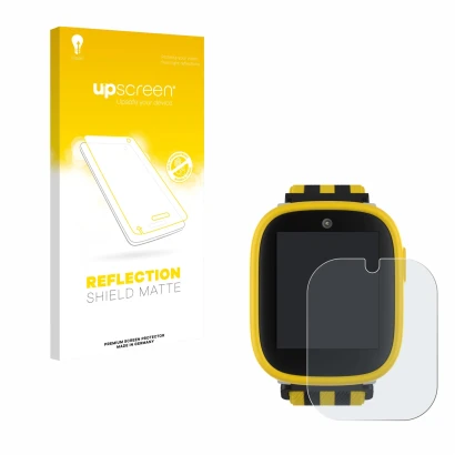 Front side of a product packaging with the brand logo upscreen. Next to it is the device Xplora X6 Play BVB-Edition shown with