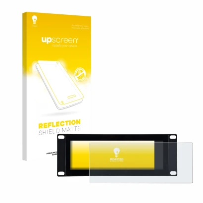Front side of a product packaging with the brand logo upscreen. Next to it is the device GeeekPi DP-0059 7.84" shown with the 