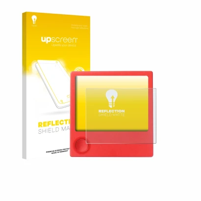 Front side of a product packaging with the brand logo upscreen. Next to it is the device PicPak E-Ink Display shown with the c