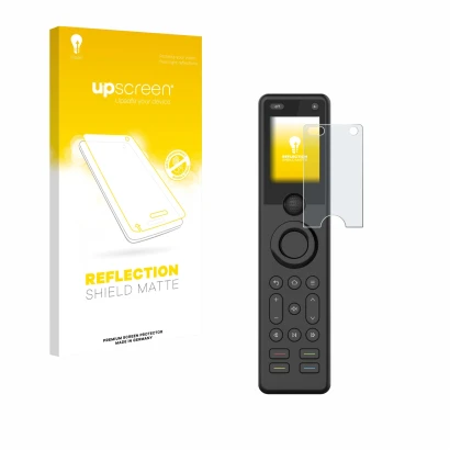 Front side of a product packaging with the brand logo upscreen. Next to it is the device Sofabaton X1S shown with the correspo