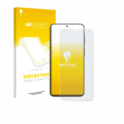 Front side of a product packaging with the brand logo upscreen. Next to it is the device Samsung Galaxy A57 5G shown with the