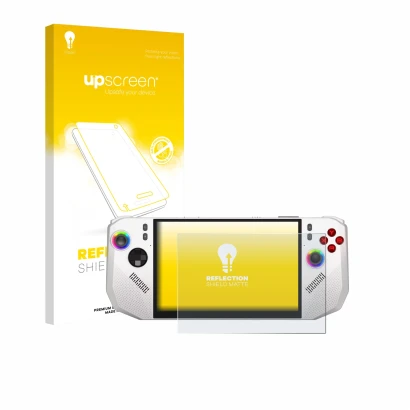 Front side of a product packaging with the brand logo upscreen. Next to it is the device MSI Claw A8 BZ2EM shown with the corr