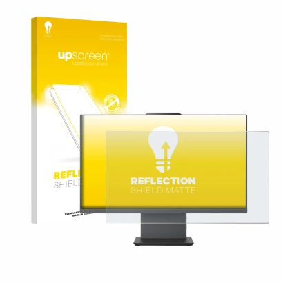 Front side of a product packaging with the brand logo upscreen. Next to it is the device Lenovo ThinkCentre Neo 55a Gen 6 24" 