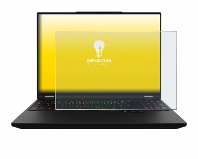 Image of the device XMG Apex 16 Max with a wide variety of screen protectors.