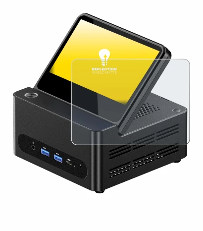 Image of the device AOOSTAR G-FLIP H255 with a wide variety of screen protectors.