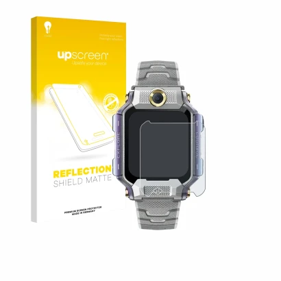 Front side of a product packaging with the brand logo upscreen. Next to it is the device Imoo Watch Phone X10 shown with the c