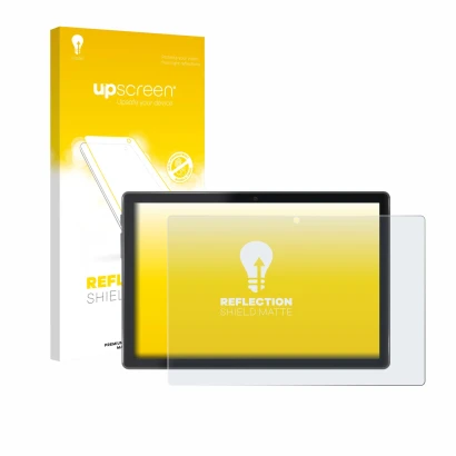 Front side of a product packaging with the brand logo upscreen. Next to it is the device Lisciani Mio Tab 10" shown with the c