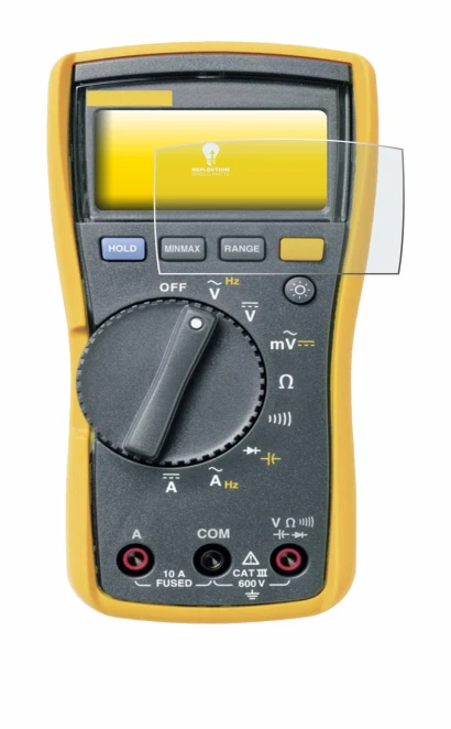 Image of the device Fluke MultiMeter 113 with a wide variety of screen protectors.