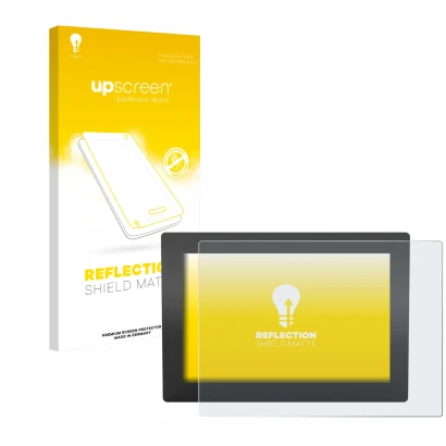 Front side of a product packaging with the brand logo upscreen. Next to it is the device WAGO Web Panel 400 shown with the cor