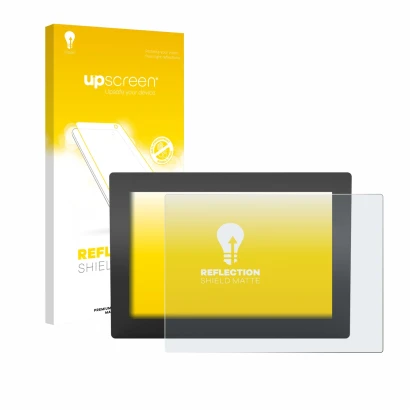 Front side of a product packaging with the brand logo upscreen. Next to it is the device WAGO Web Panel 400 762-3404 shown wit