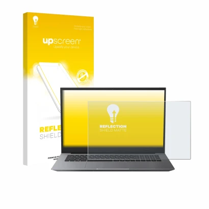 Front side of a product packaging with the brand logo upscreen. Next to it is the device Blackview Acebook 10 18.5" shown with
