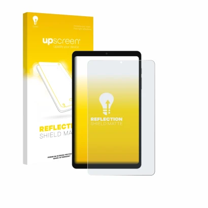 Front side of a product packaging with the brand logo upscreen. Next to it is the device Blackview Link 2 8.68" shown with the