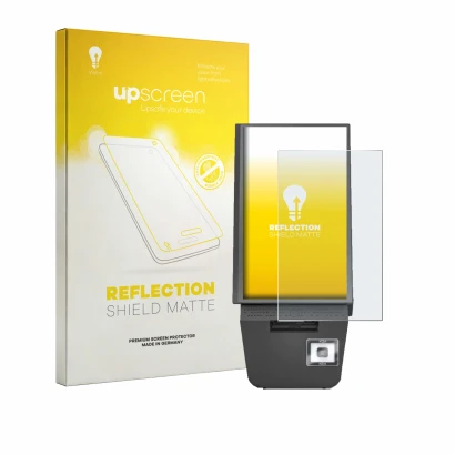 Front side of a product packaging with the brand logo upscreen. Next to it is the device Pyramid Computer POLYTOUCH® PIXI 15.6