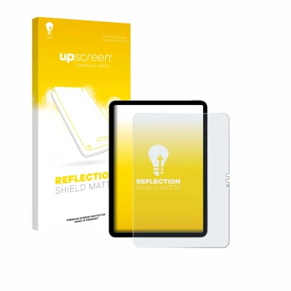 Front side of a product packaging with the brand logo upscreen. Next to it is the device Apple iPad Air 11" M4 2026 (portrait)