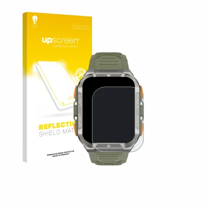 Front side of a product packaging with the brand logo upscreen. Next to it is the device Blackview W80 Pro 1,91" shown with th
