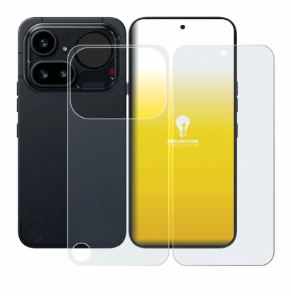 Image of the device Nothing Phone (4a) Pro (Front+Back) with a wide variety of screen protectors.